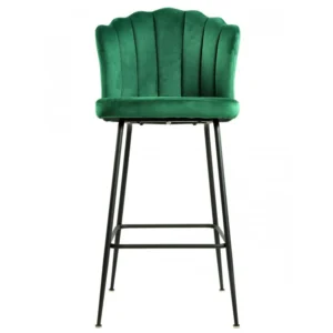 mobiliario-contract-taburete devin metal tapizado velvet verde oscuro 1